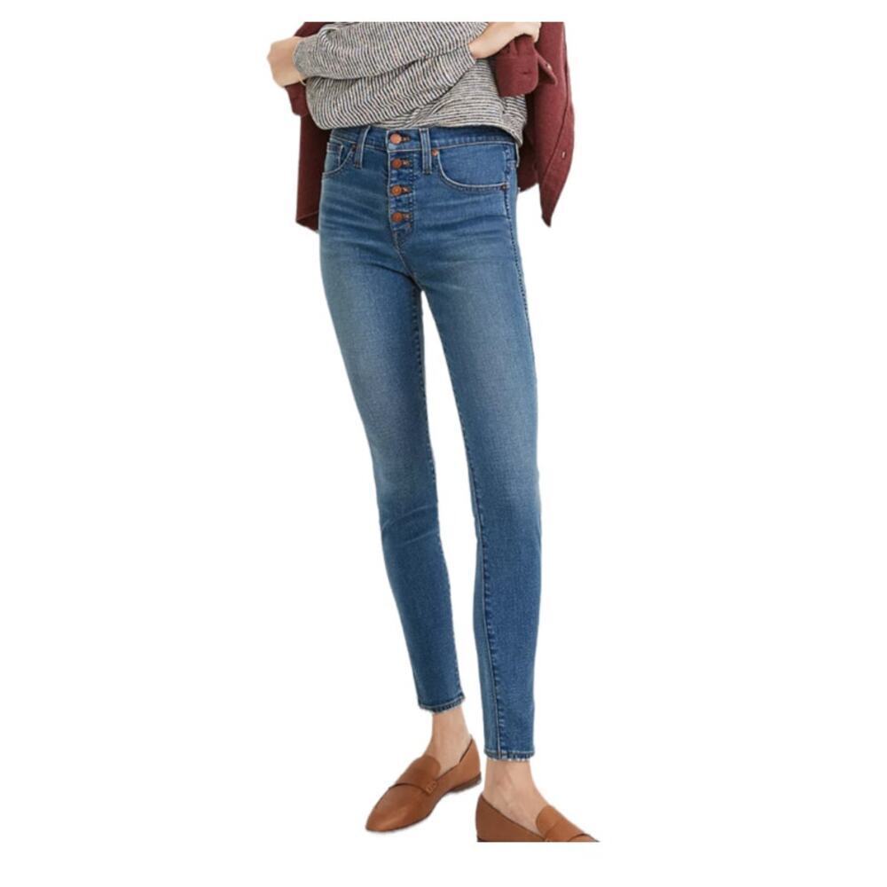 Madewell Petite 10" High-Rise Skinny Jeans 27P Dewitt Button-Front MB011